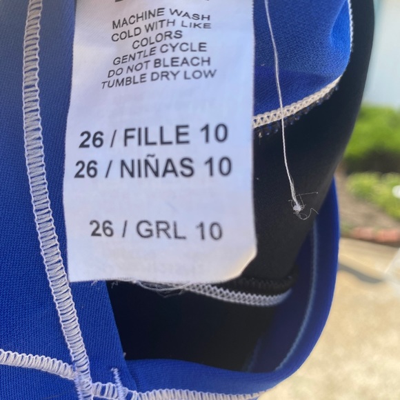 Nike girls one piece swim suit size 10 (see tag). Blue and black. Barely used - Picture 2 of 3